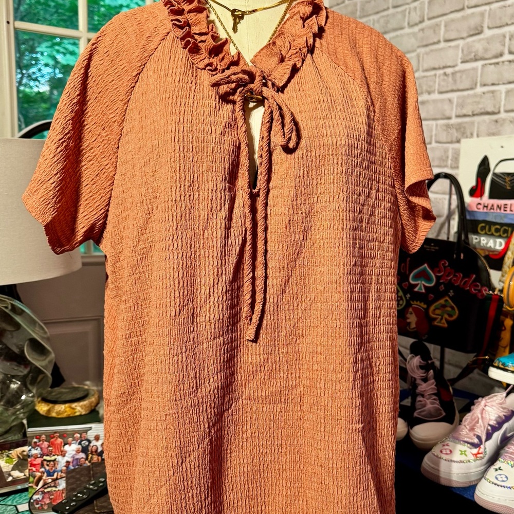 Everleigh Ruffled Tie Front Blouse